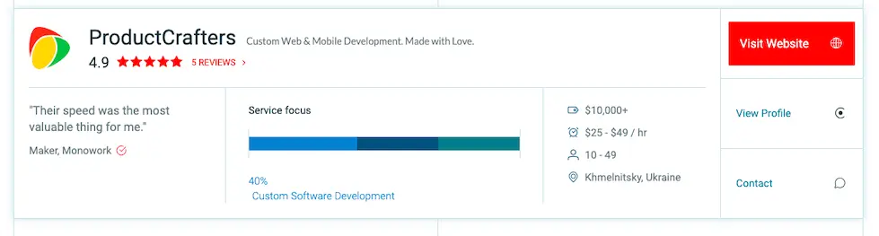 ProductCrafters on Clutch